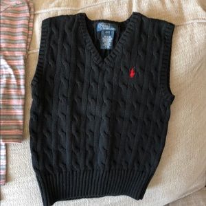 Black 4t polo by Ralph Lauren sweater vest